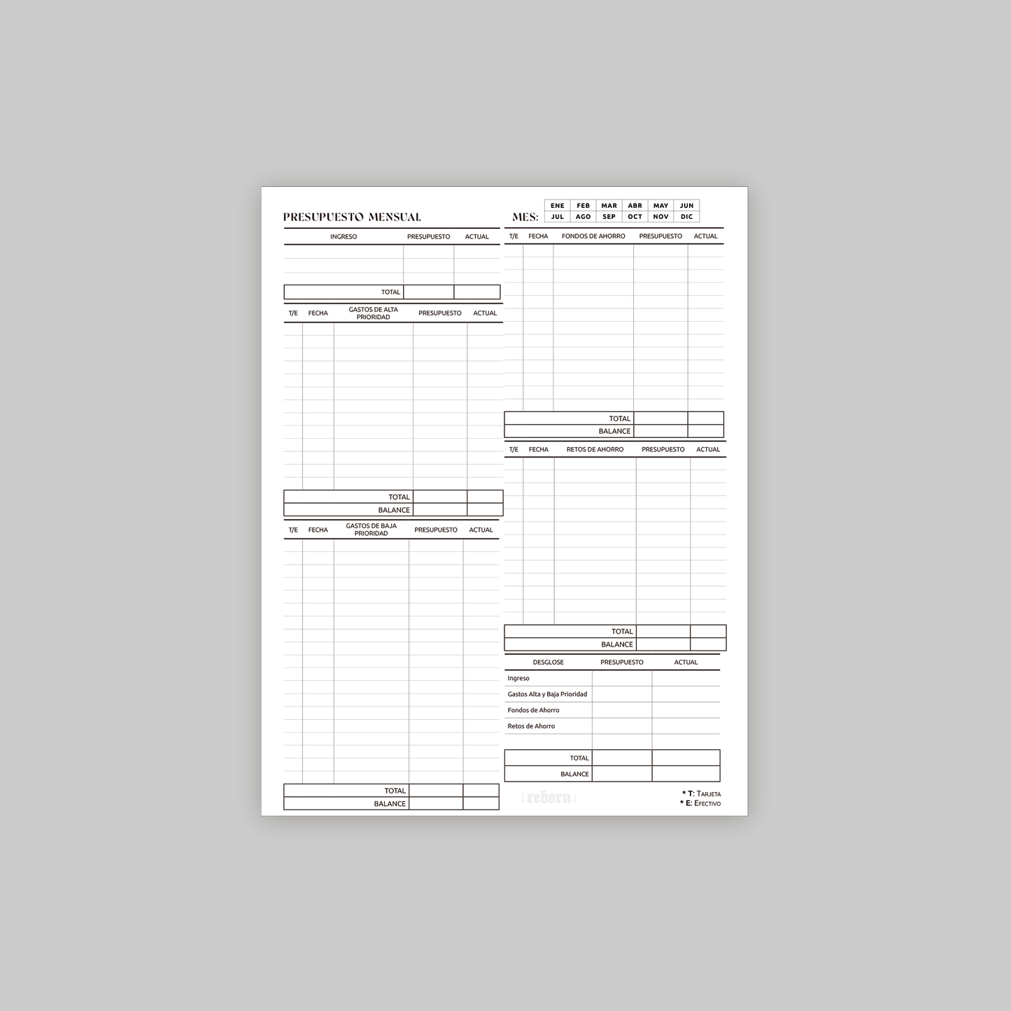 Agenda Finanzas Reborn - Descarga Digital