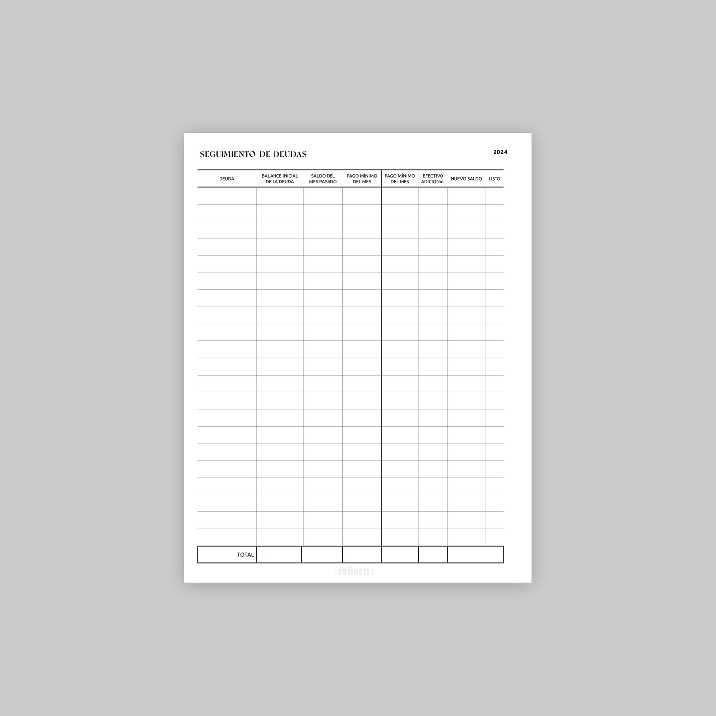 Agenda Finanzas Reborn - Descarga Digital