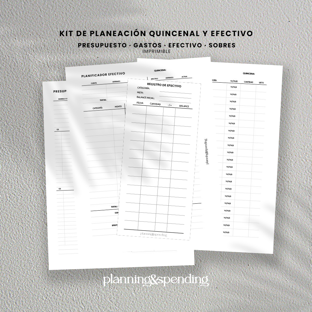 Kit de Planeación Quincenal y Efectivo