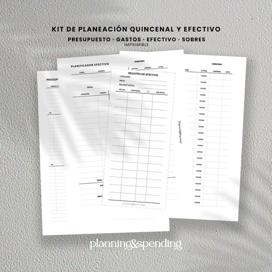 Kit de Planeación Quincenal y Efectivo