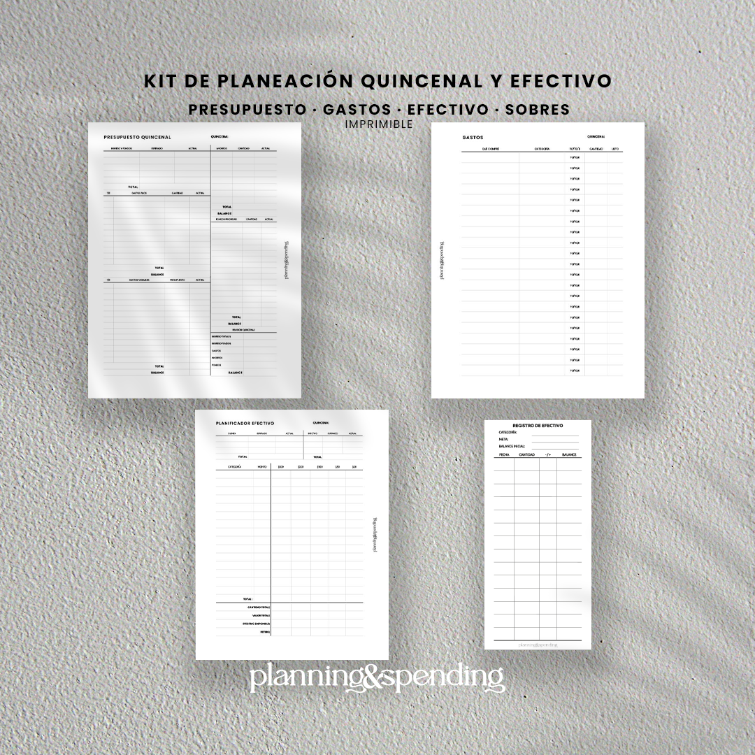 Kit de Planeación Quincenal y Efectivo