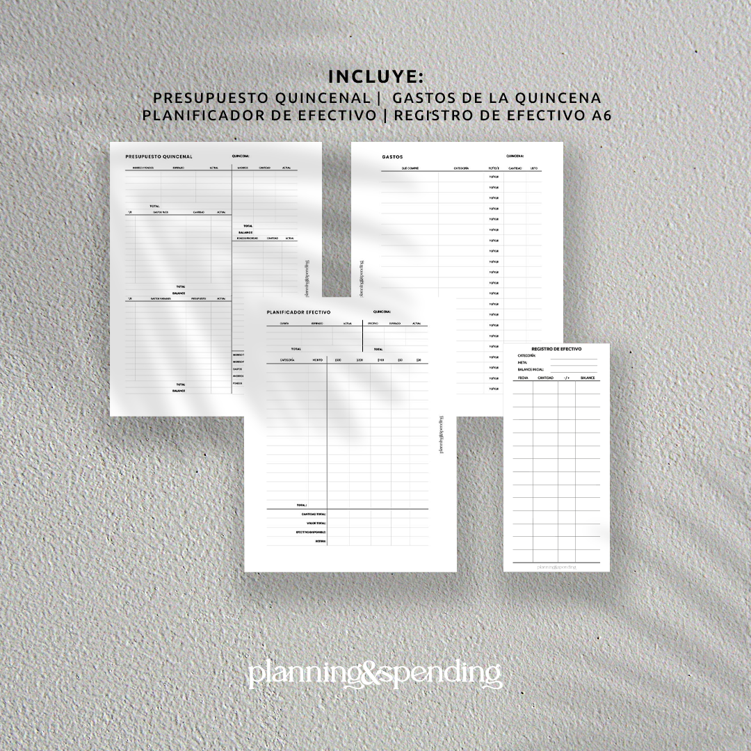 Kit de Planeación Quincenal y Efectivo