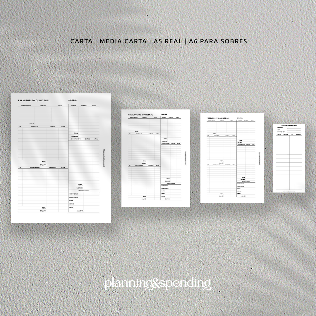 Kit de Planeación Quincenal y Efectivo